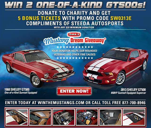 Win 2 One-of-a-Kind GT500s and $50,000 Cash