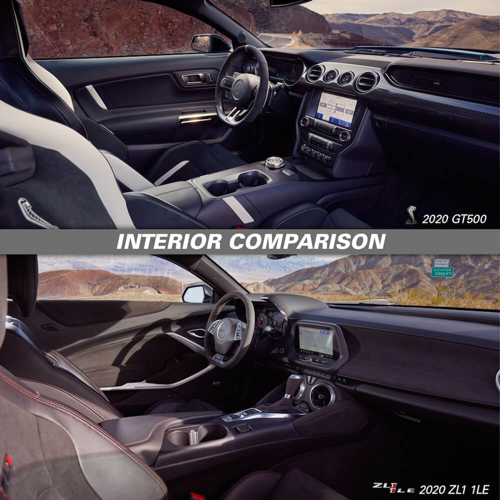 2020 Shelby GT500 vs Camaro ZL1 1LE Interior