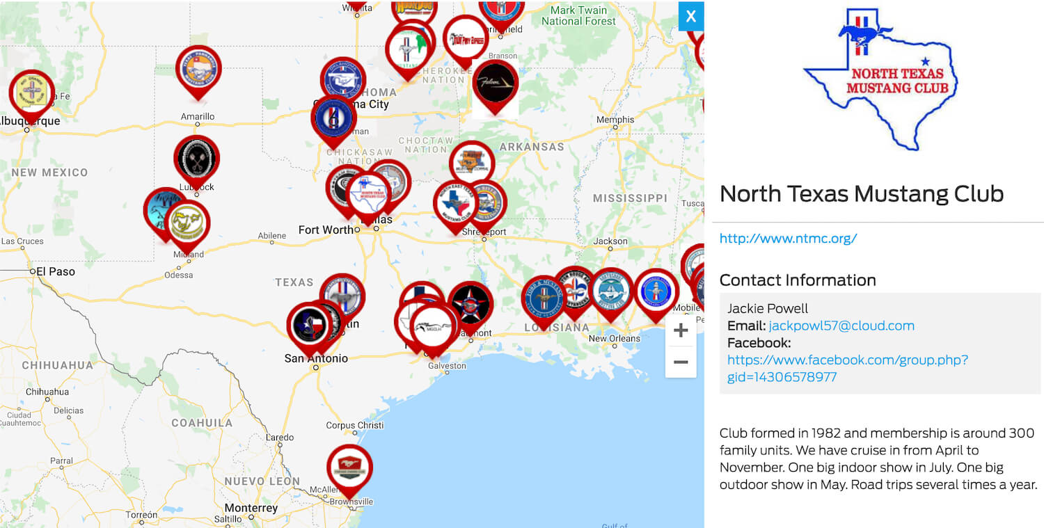 Ford Performance Club Connect Map