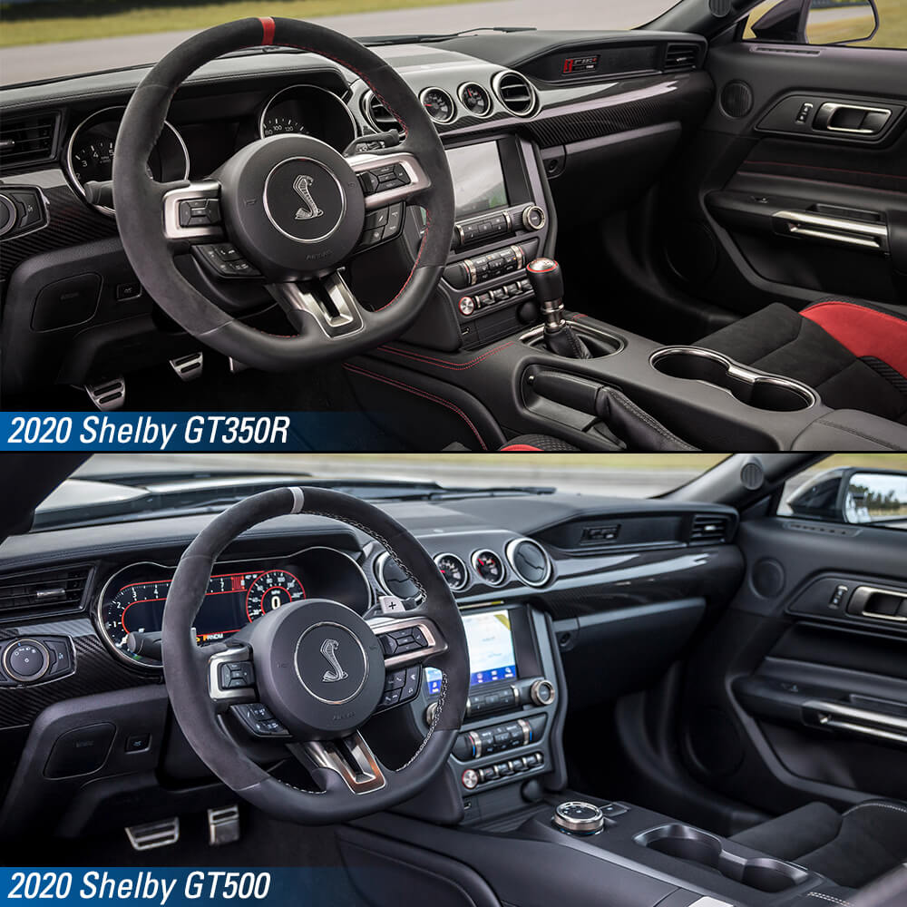 Shelby GT500 vs Shelby GT350R Interior
