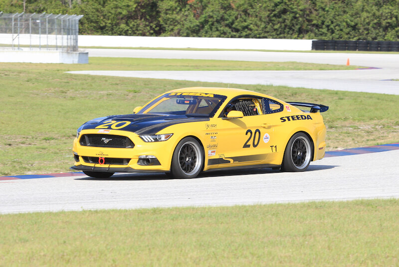 Mustang Race Car On Track