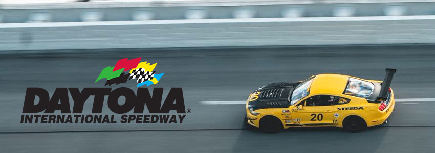 Steeda's Yellow #20 Car at Daytona International Speedway